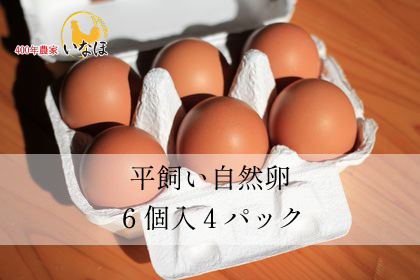 平飼い自然卵6個入4パック【冷蔵】